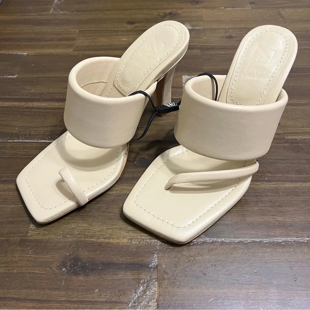 Zara Asymmetrical Toe Strap Heels
